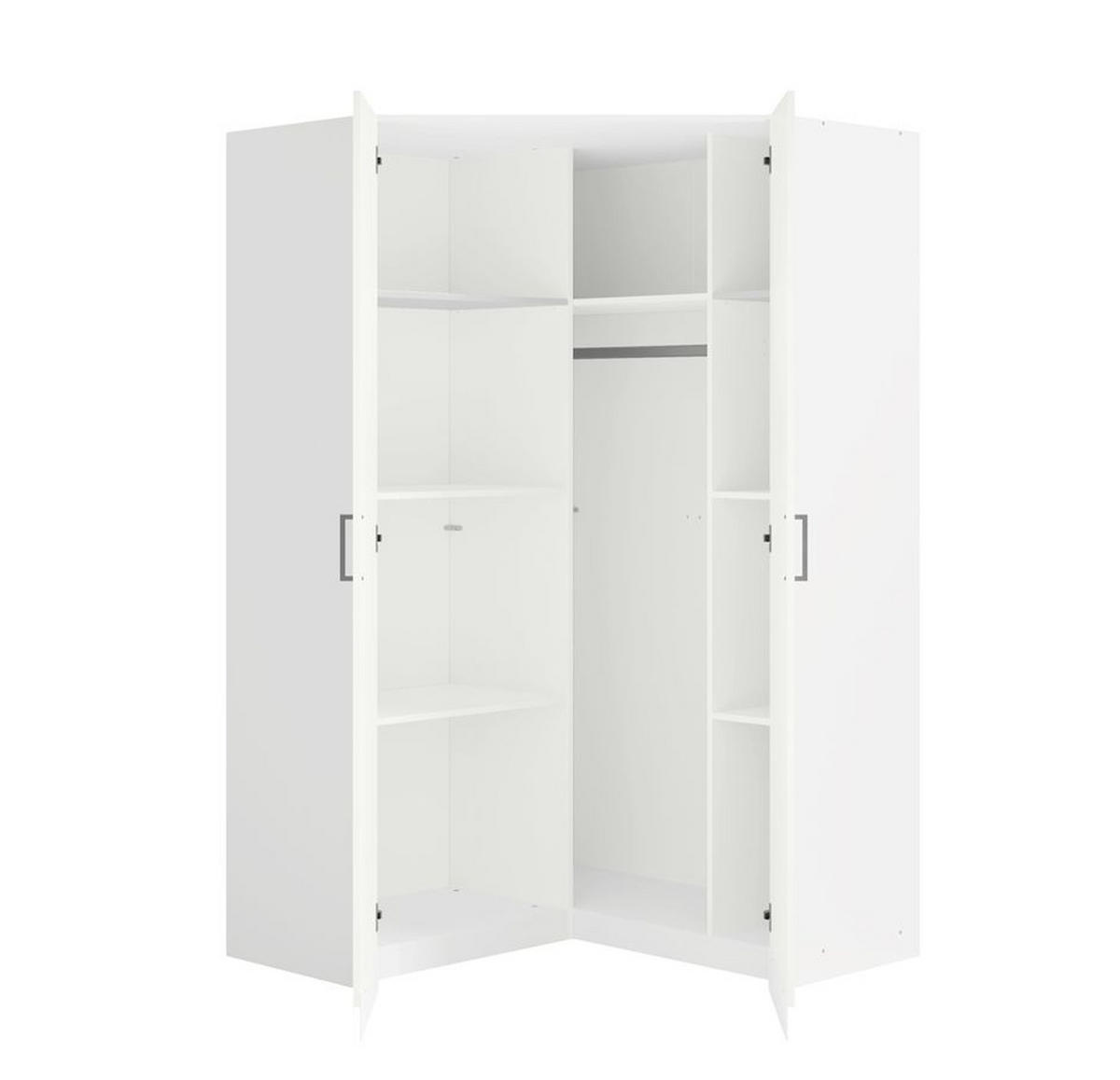KLEIDERSCHRANK Weiß 117/197/117 - Weiß, Holzwerkstoff (117/197/117cm) - RAUMHIRSCH FURNITURE