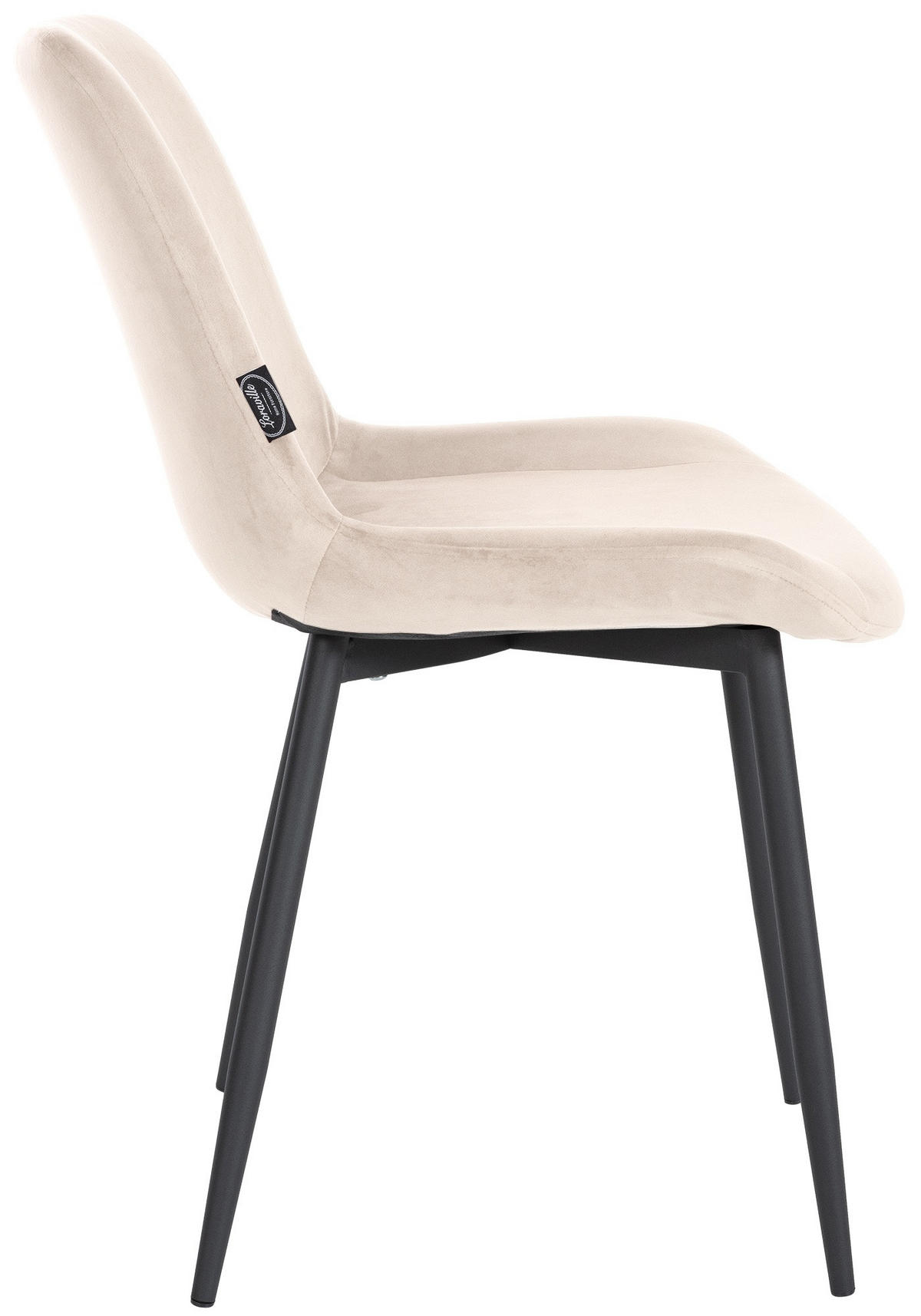 STUHL Samt creme - Creme/Schwarz, Textil/Metall (51/80/60cm) - CLP