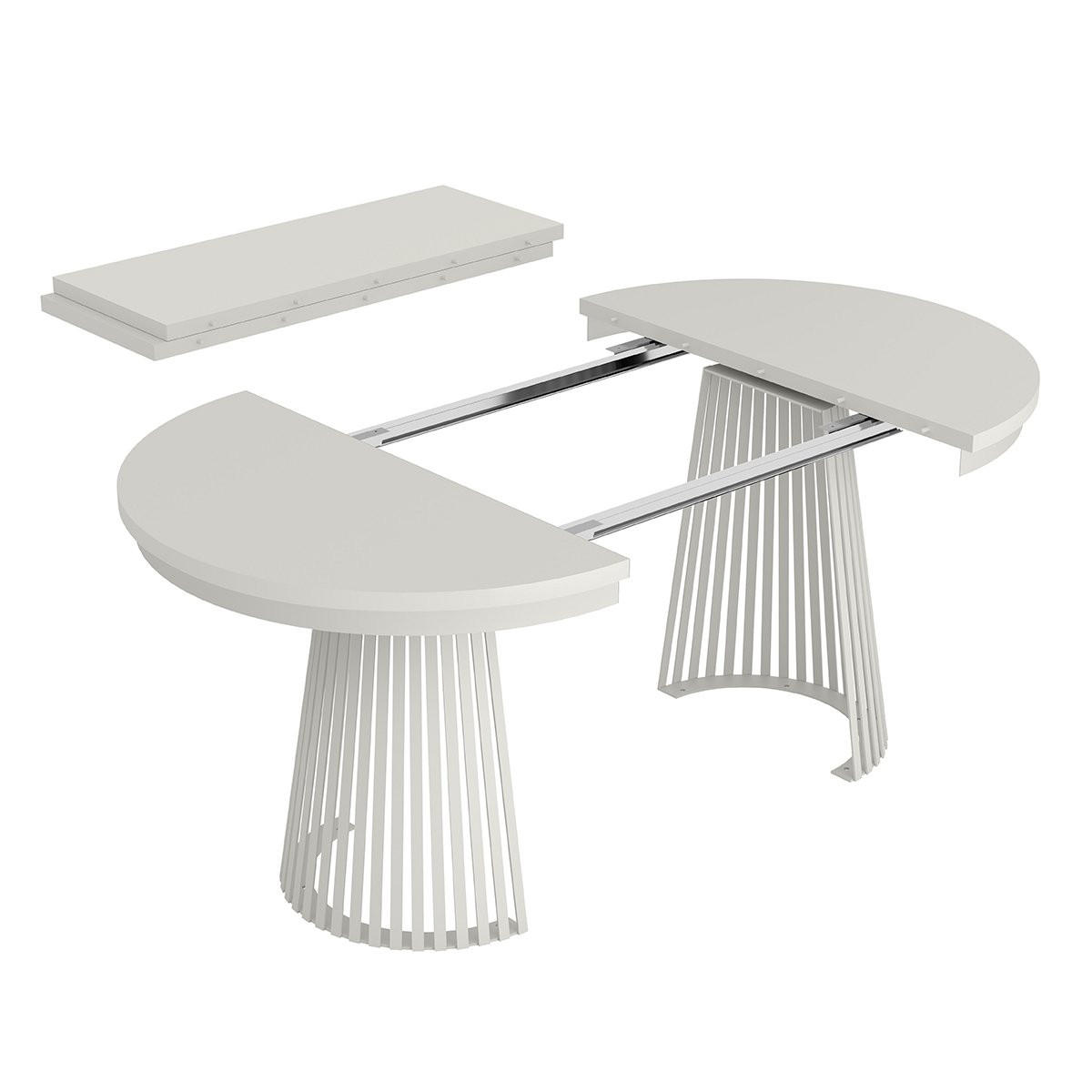 ESSTISCH TRAVIS Ausziehbar 100 - 180 / 100 x 76,6 cm - Weiß, Holz (100/100/76.6cm) - MASSENO