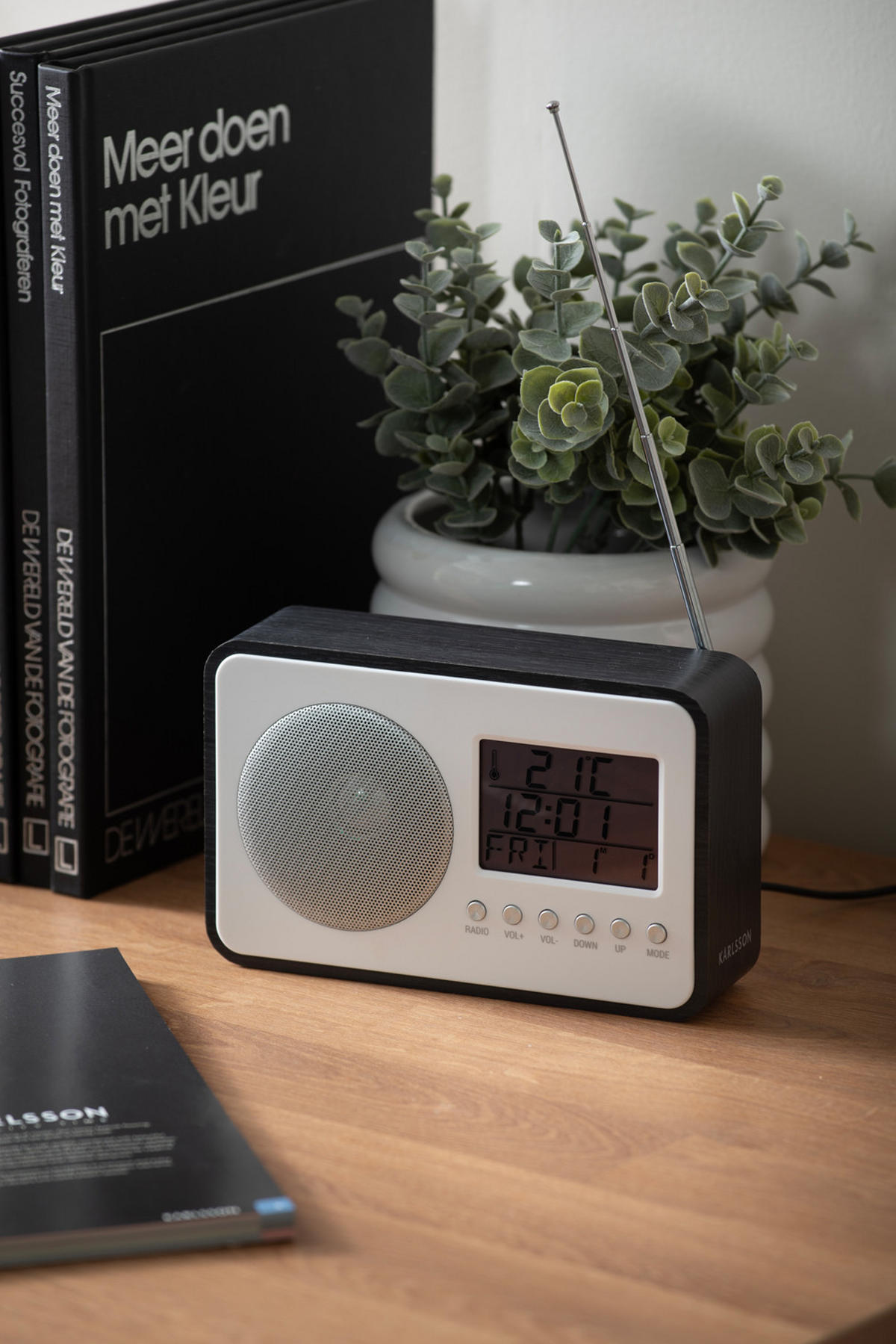 WECKER FM Radio 19/6/12 cm - Schwarz, Holz (6/12/19cm) - Karlsson