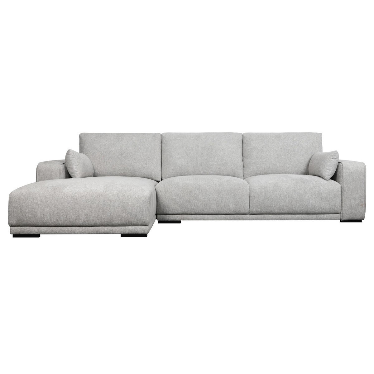 ECKSOFA Webstoff Grau - Schwarz/Grau, Holz/Textil (105/305cm) - Furnhouse