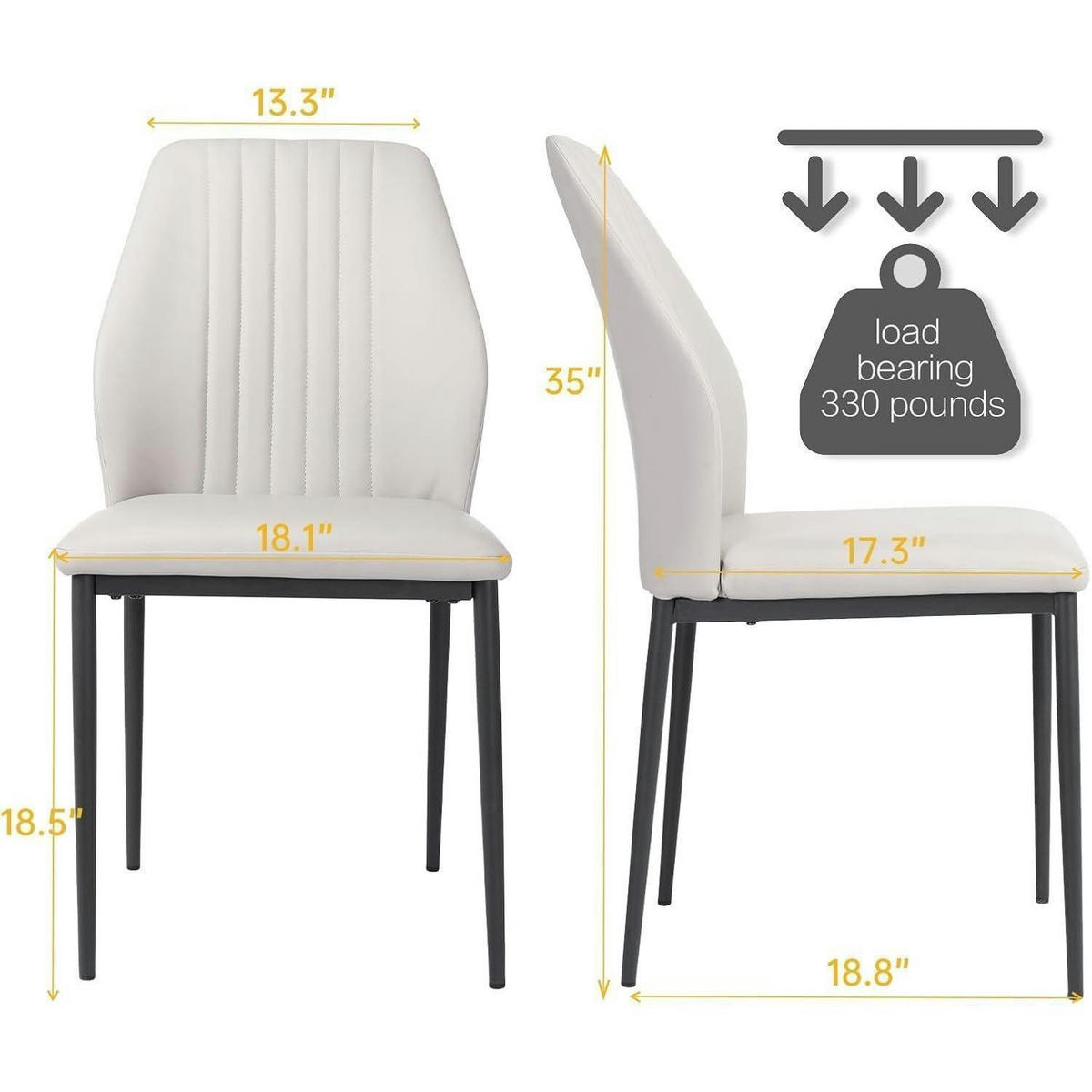 ESSZIMMERSTUHL 2-teiliges Set Kunstleder Beige - Beige, Kunststoff (76/30/30cm)