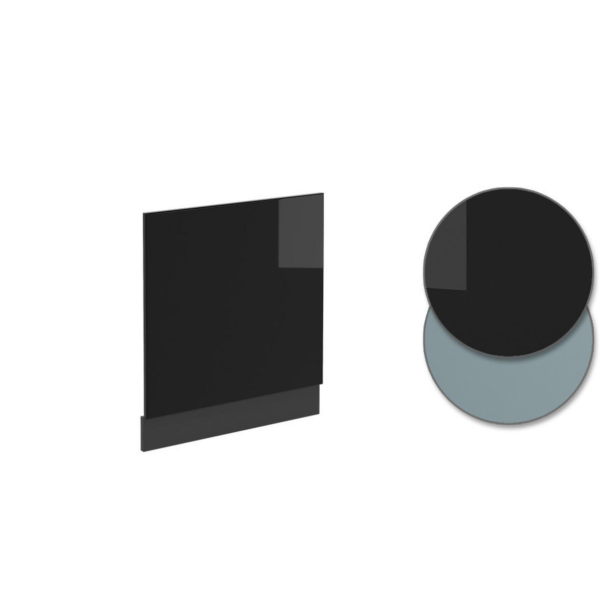 FRONTBLENDE R-Line Schwarz Hochglanz 60 cm, AP Anthrazit - Schwarz Hochglanz/Anthrazit, Holzwerkstoff (60/57.2/1.6cm) - Vicco