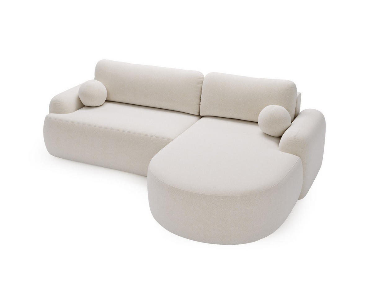 ECKSOFA DION ECRU L - Rechts - Ecru, Textil (261/177cm) - Luxkor24