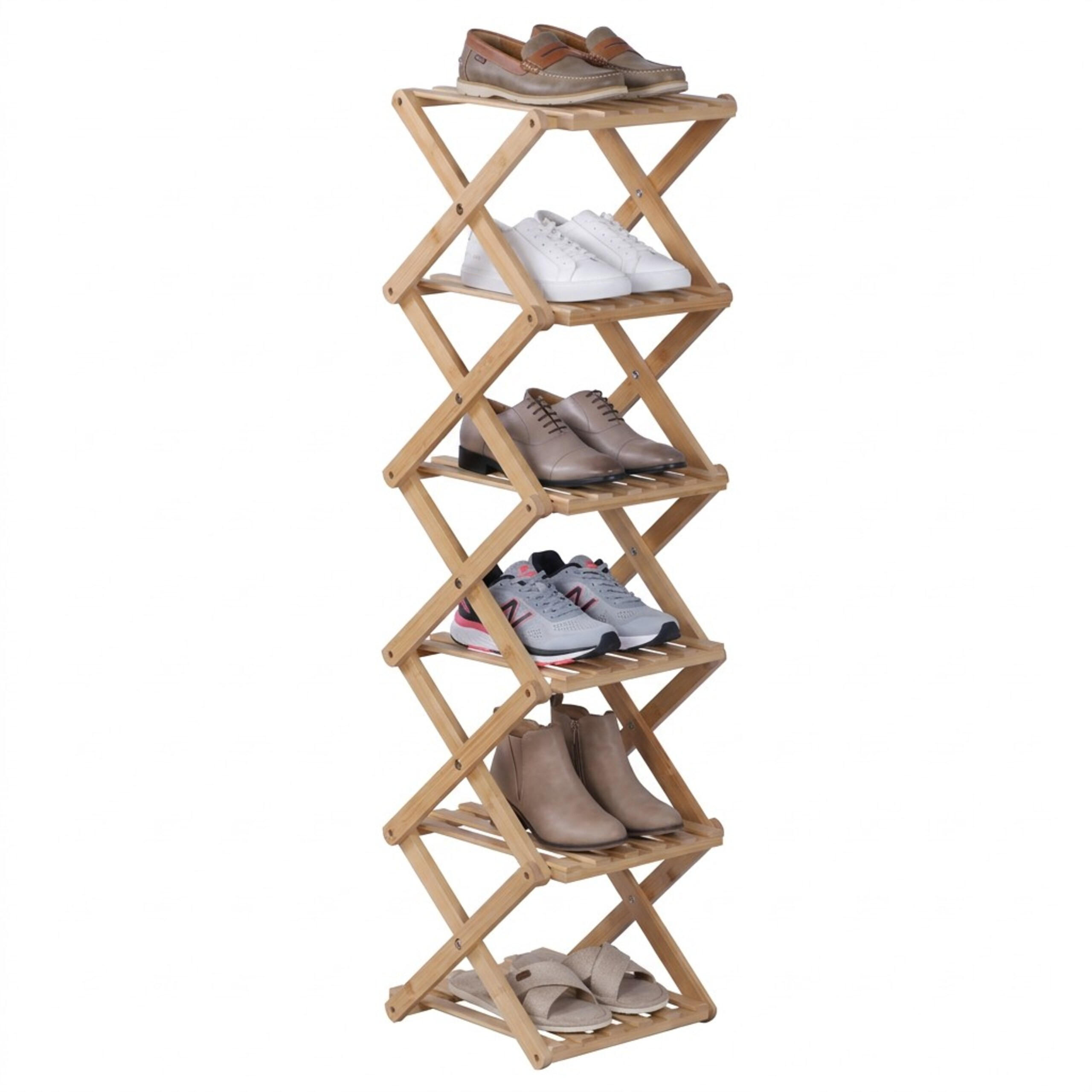 SKOHYLLA Natur bambu f&auml;llbar 6 plan Ljusbrun 105/28/28 cm