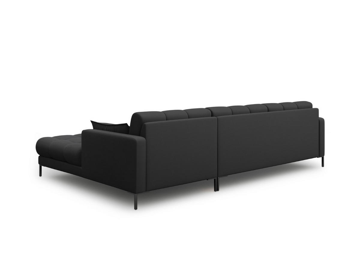 ECKSOFA rechts Mamaia aus strukturiertem Stoff dunkelgrau 5 Sitzplätze - Dunkelgrau, Textil (185/293cm) - Micadoni
