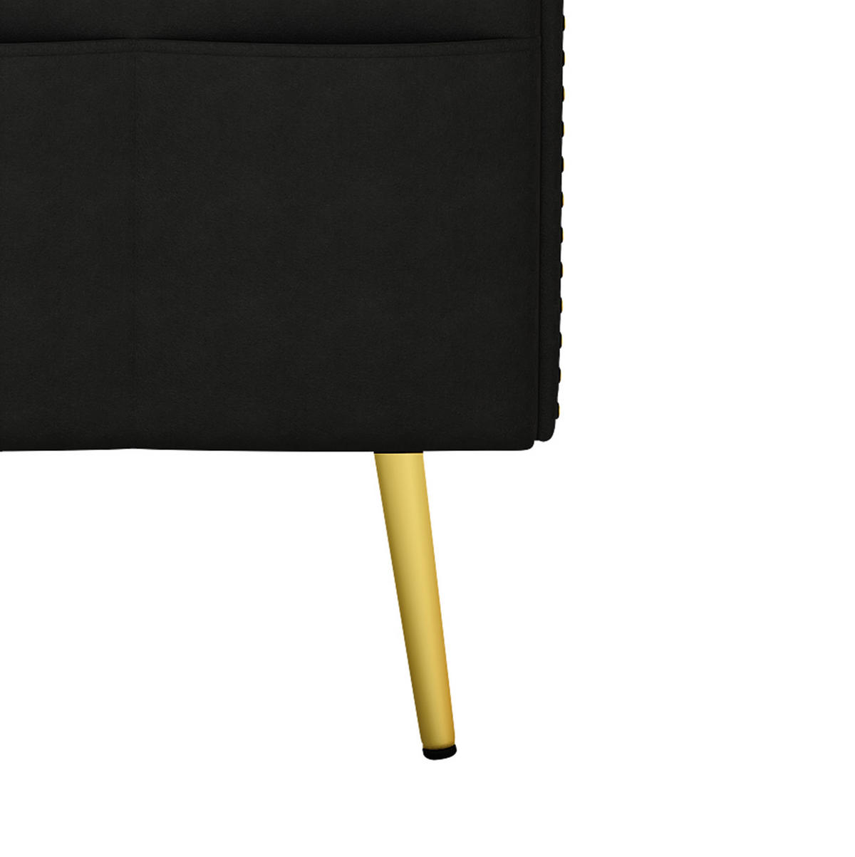 SCHLAFSOFA mit Liegefunktion 175 x 80 cm Samt Schwarz - Schwarz, Kunststoff (175/73.5/80cm) - Meubliv
