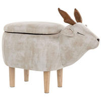 TIERHOCKER Reindeer 31/63/40 cm - Beige, Kunststoff/Textil (63/40/31cm) - Beliani