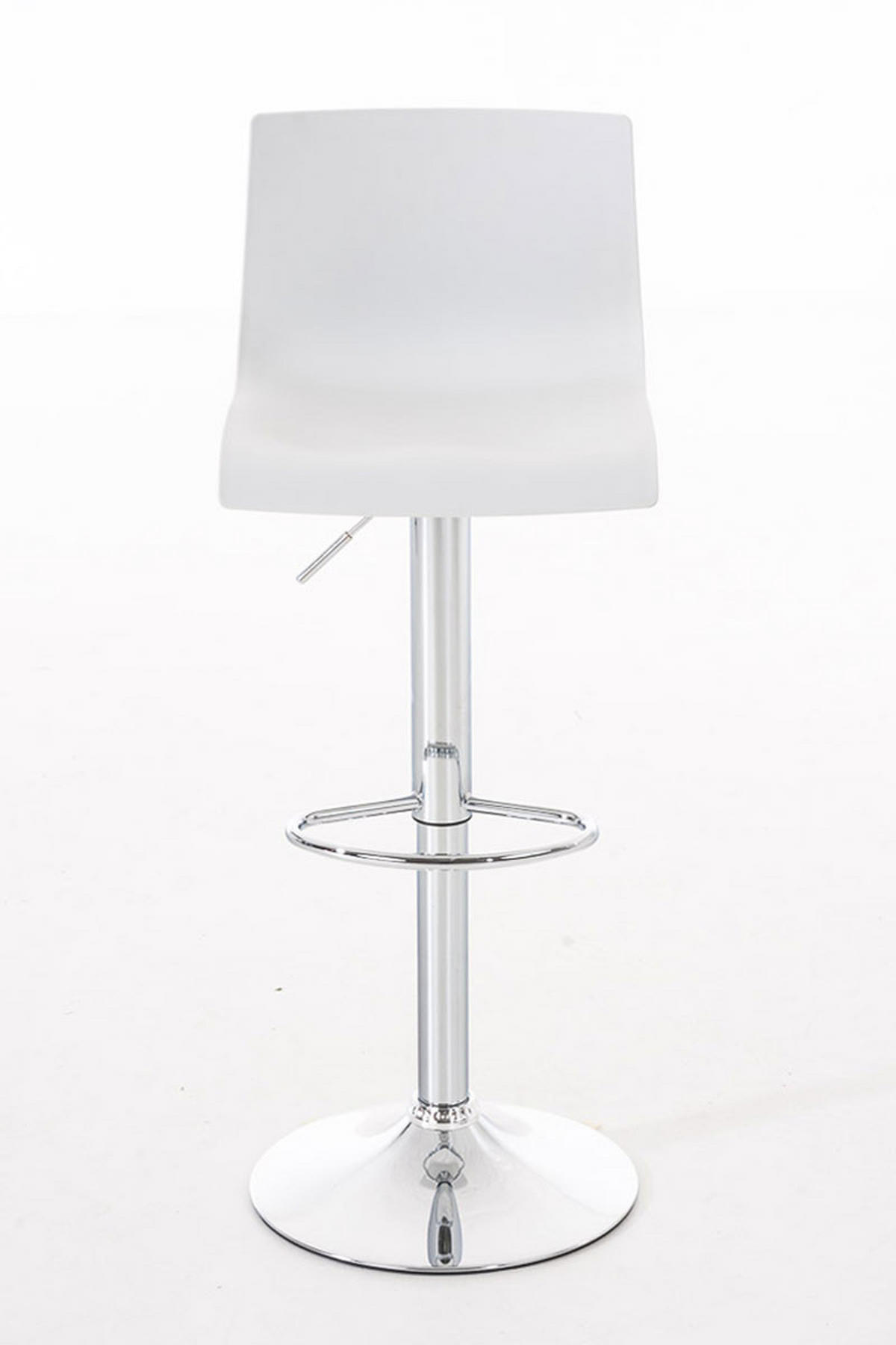 BARHOCKER Kunststoff weiß - Chromfarben/Weiß, Kunststoff/Metall (39/84/36cm) - CLP