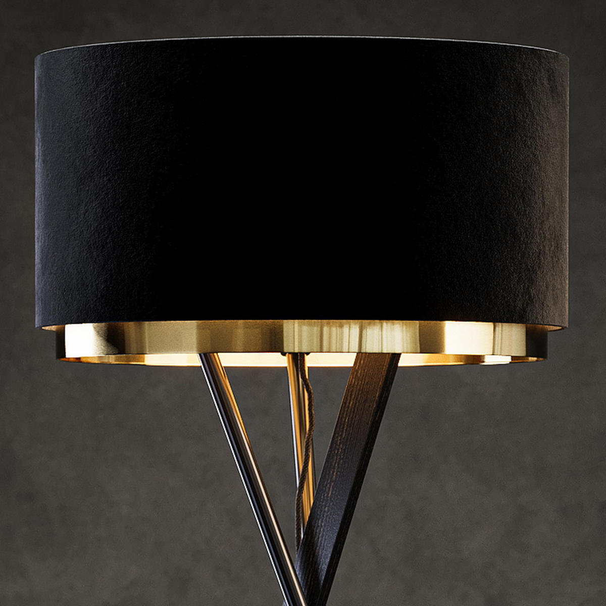 STOJACÍ LAMPA Goldamo Černá - černá/zlatá, kov (50/50/154cm) - Vicco