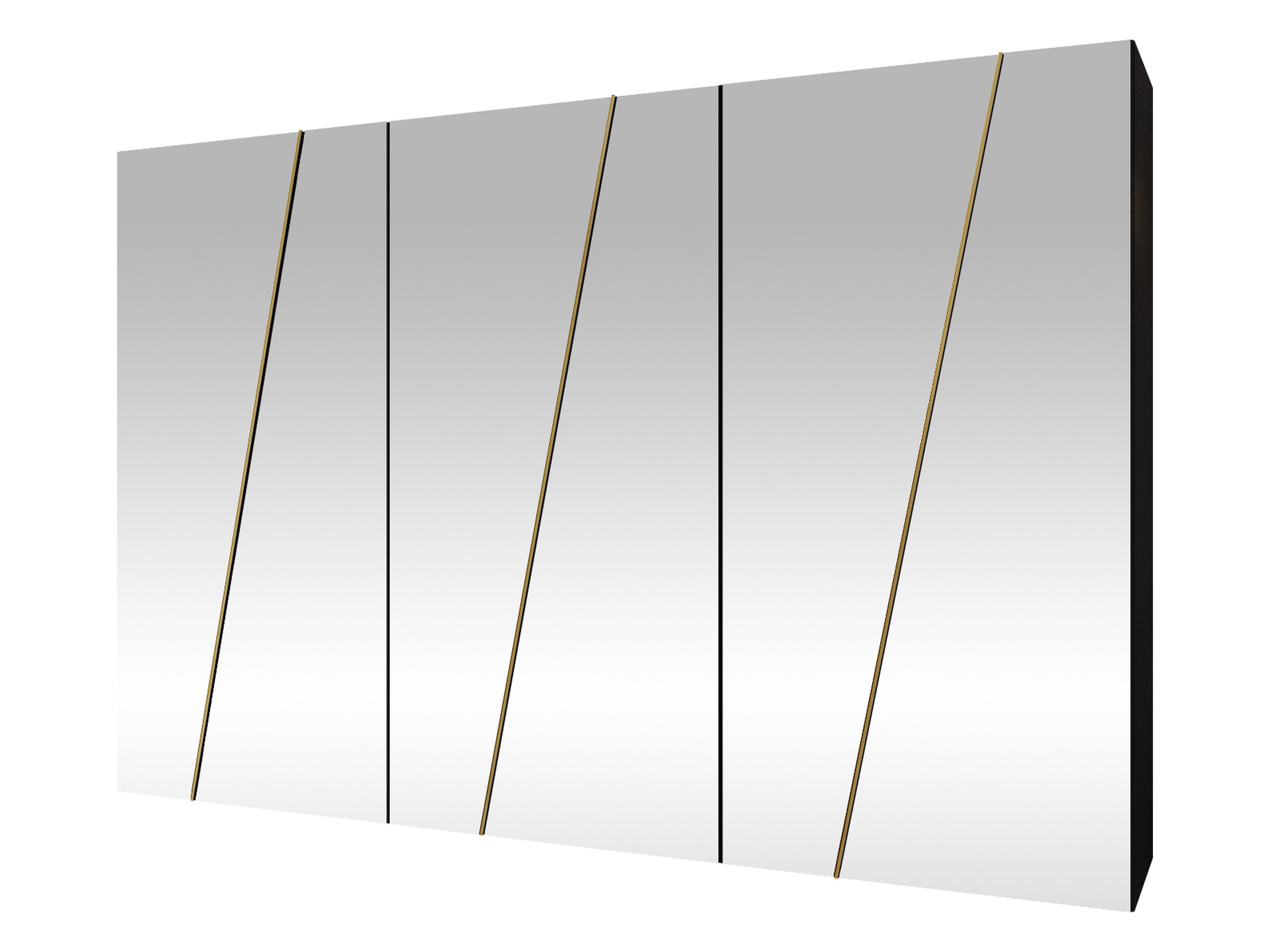 DREHTÜRENSCHRANK Zen 6L 300 cm - Goldfarben/Schwarz, Holzwerkstoff/Kunststoff (300/202/50cm) - MIRJAN24