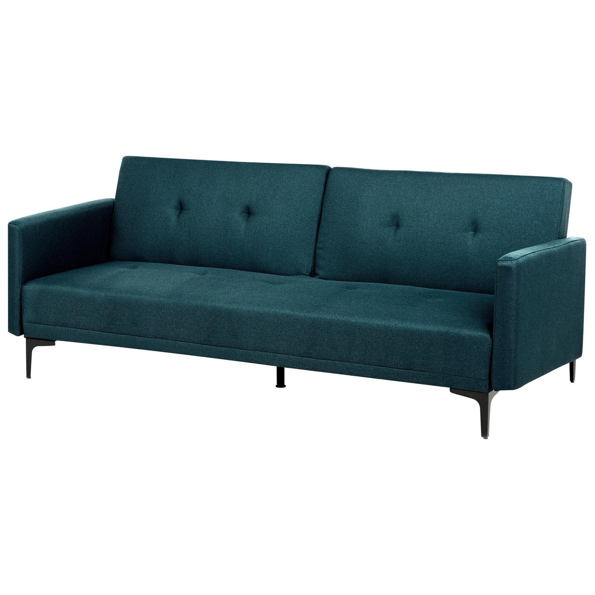 3-SITZER-SCHLAFSOFA seeblau/schwarz Lucan - Blau/Schwarz, Textil (191/75/91cm) - Beliani