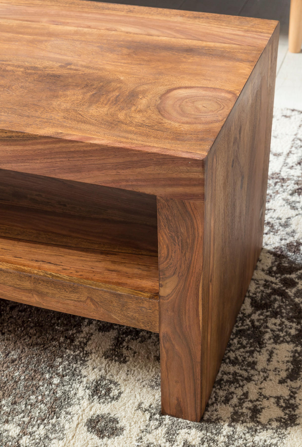 COUCHTISCH Sheesham Massivholz, Moderner Stil, 110x45x45 cm, Handgefertigt - Braun, Holz (45/110/45cm) - KADIMA DESIGN