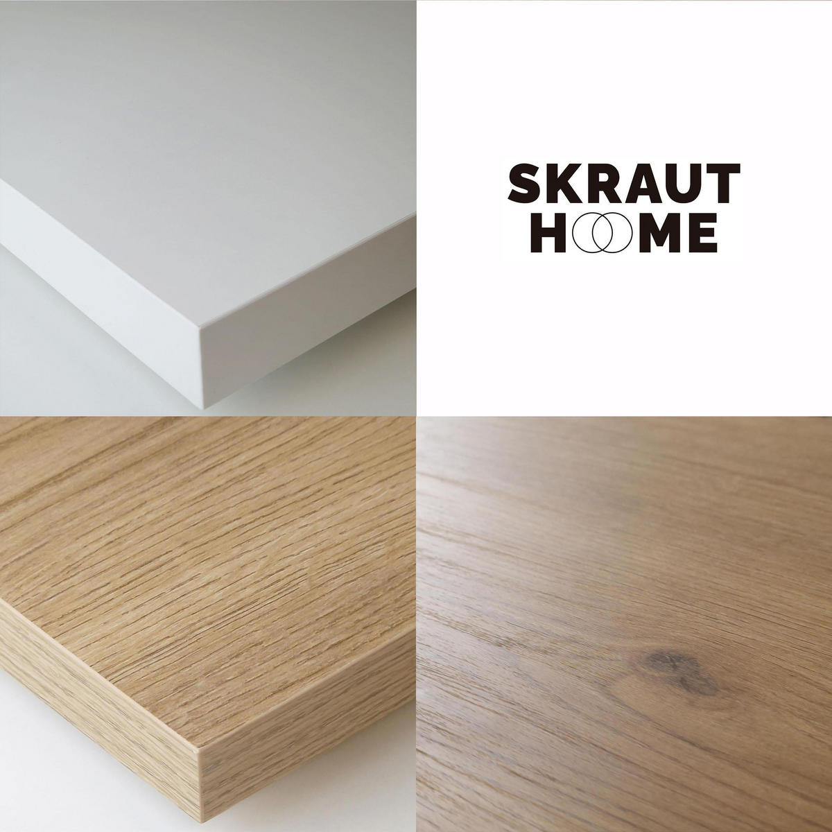 TV-SCHRANK, Lowboard, 288/35/45cm, eiche soft und weiß - Eichefarben, Holzwerkstoff (288/45/35cm) - Skraut Home