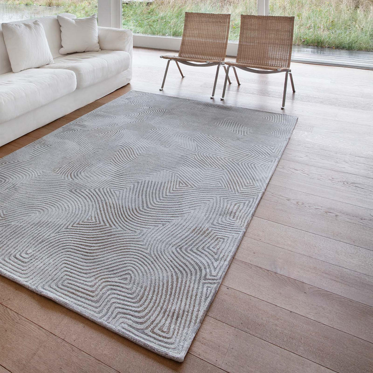 TEPPICH In-/Outdoor Flachgewebe WHITE HORIZON Grau 240 x 340 cm - Grau, Textil (240/340cm) - Novatrend