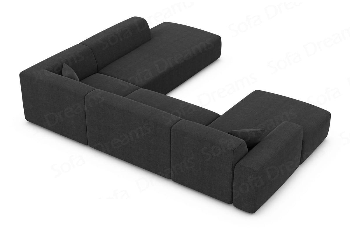 WOHNLANDSCHAFT Genova Schwarz Strukturstoff - Schwarz, Kunststoff (326/70/263cm)