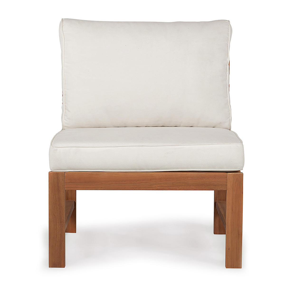 LOUNGESET - 2-teilig - Akazie massiv / Polyester - Braun / Beige - Beige/Braun, Holz/Textil - home24