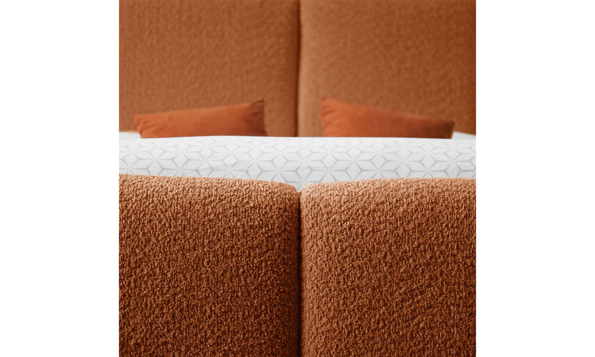 POLSTERBETT ELENA 140x200 cm Kupfer (Anthology 9), 34 Holzlatten, Kopfteil 108 cm - Kupferfarben, Textil (140/200cm) - Lookway