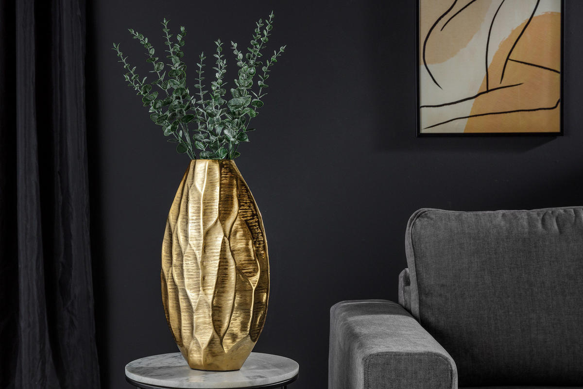 DEKOVASE ORGANIC ORIENT Metall Gold 44 cm - Goldfarben, Metall (44cm) - riess-ambiente