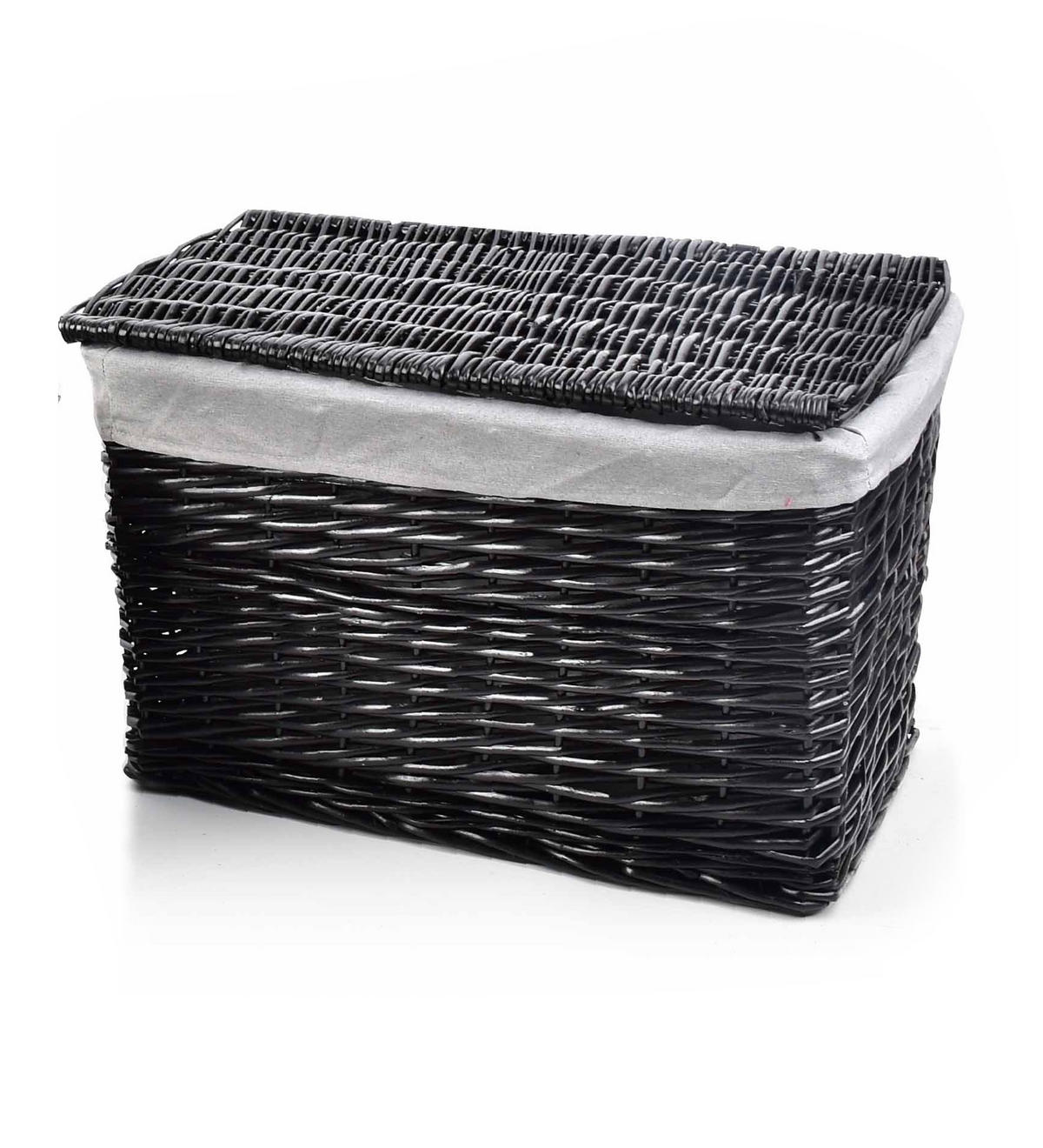 KORB Pino grau 51/32/32 cm Weide - Schwarz, Naturmaterialien (51/32/32cm) - Mondex