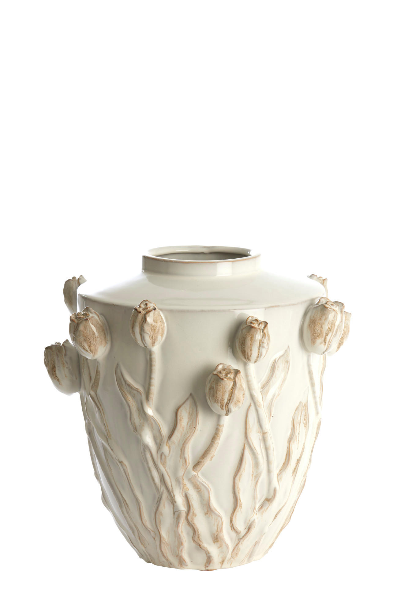VASE Juana Weiß Ø36/36 cm - Weiß, Keramik (36cm) - Light & Living