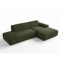 ECKSOFA L Form Didim Duo Grün 288/162/80 cm – stilvolle kleine Eckcouch Rechts - Schwarz/Grün, Kunststoff/Textil (162/288cm) - AX Living