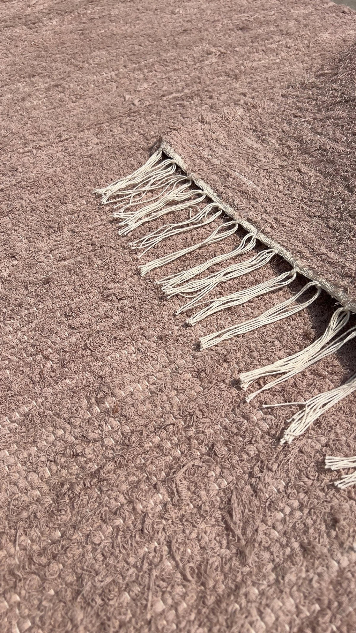 TEPPICH aus recycelter Baumwolle handgewebt rosa - Pink, Naturmaterialien (120/170cm) - AFK Living