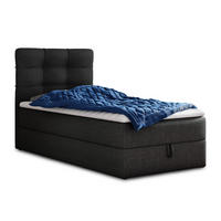 BOXBETT Best Mini - 120x200 - schwarz (Inari 100, Webstoff) - Schwarz, Holz/Holzwerkstoff (120/200cm) - Sofnet