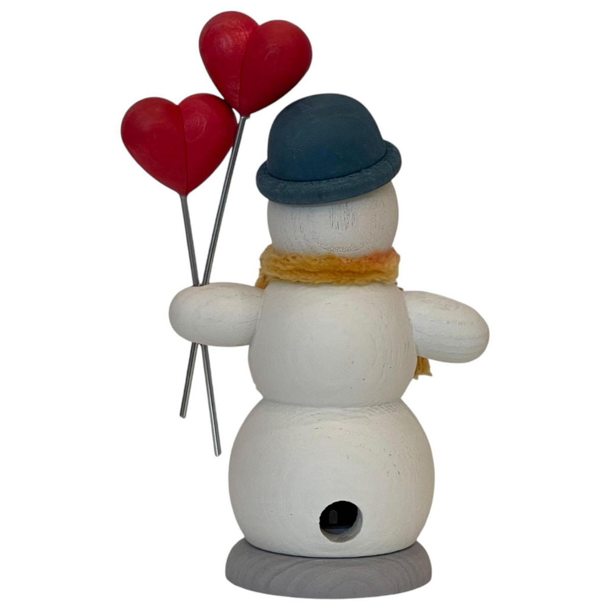 RÄUCHERFIGUR Räuchermännchen Schneemann mit Herzen 13 cm - Multicolor, Holz (6/13/10cm)