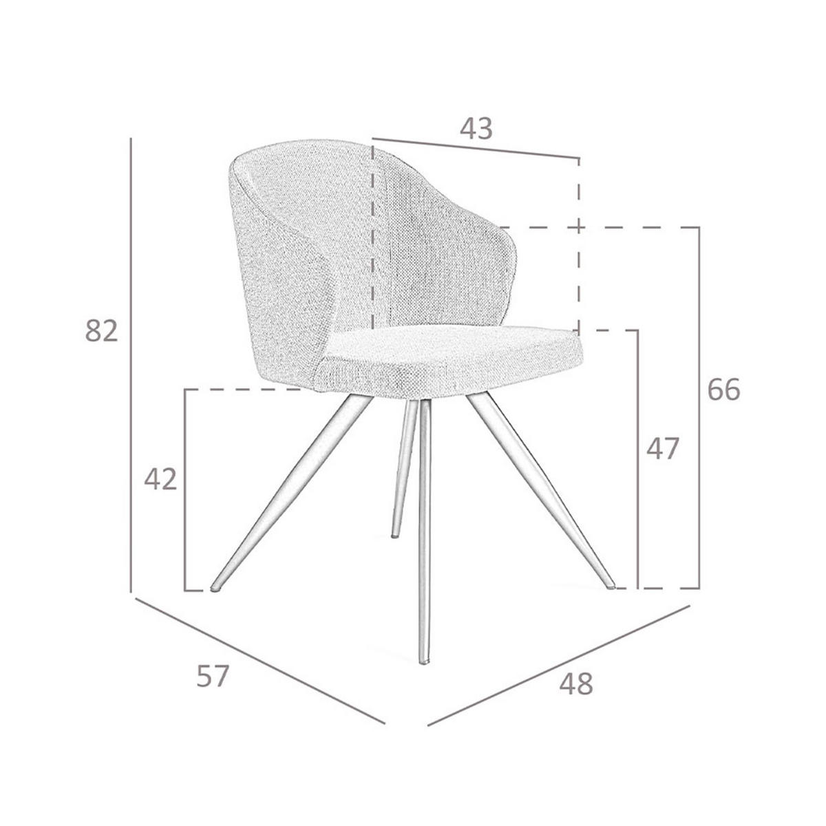 STUHL aus grauem Stoff - Schwarz/Grau, Textil/Metall (48/82/57cm) - ANGEL CERDA