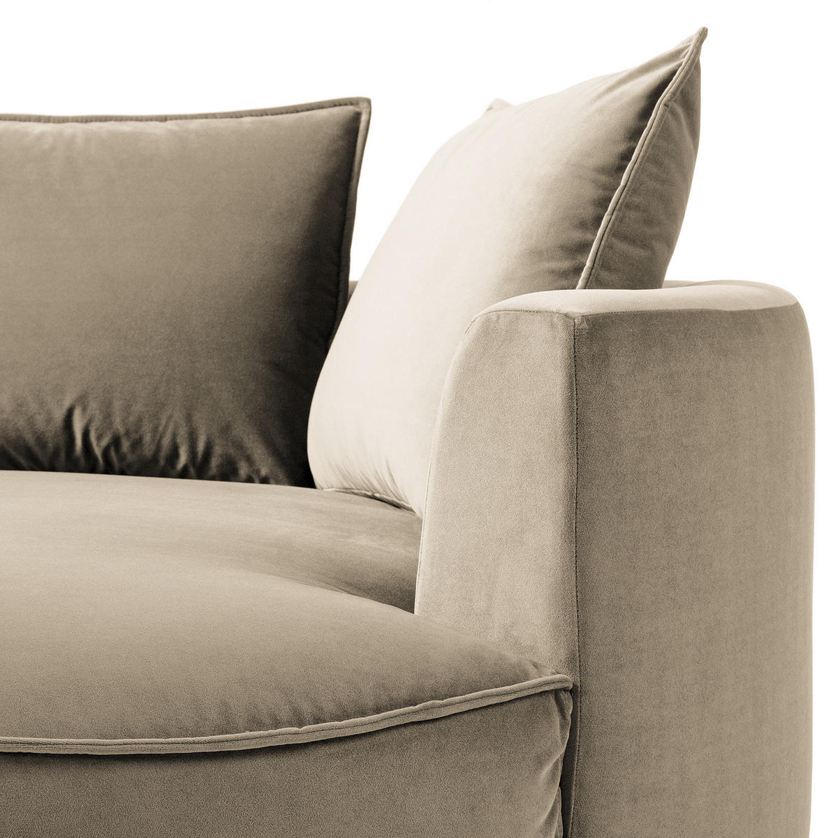 OTTOMANE - modular - Beige/Schwarz, Kunststoff/Textil (126/82/154cm) - home24