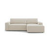 ECKSOFA ausklappbar rechts mit Container Jodie aus Samt dunkelbeige 3 Sitzplätze - Mokka, Textil (151/246cm) - Micadoni