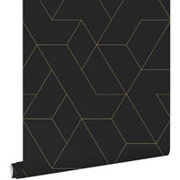 TAPETE grafische Linien 50 x 900 cm - Schwarz, Papier (50/900cm) - ESTAhome