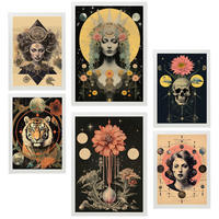 POSTER Set Mit 6 Mystischen Esoterischen A3 & A4 Weißer Rahmen - Weiß, Papier (29/3cm) - Nacnic