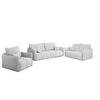 SOFASET Morgano 3-2-1 - Hellgrau, Holzwerkstoff/Textil (216/86/102cm) - Fun Möbel