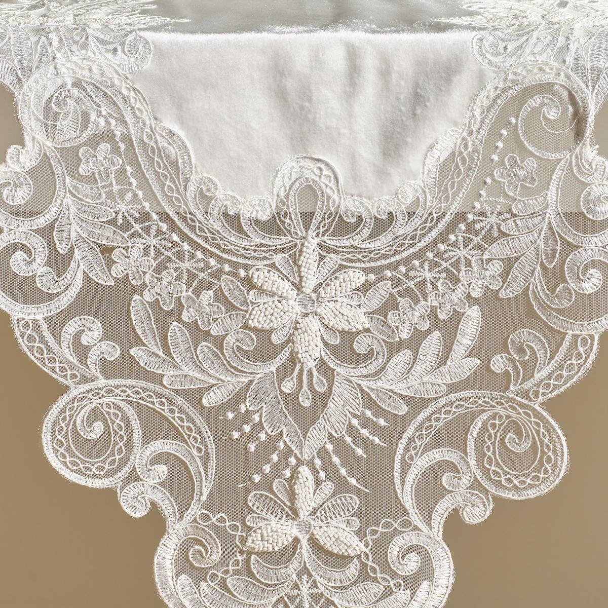 TISCHLÄUFER Perlis 43x155cm, Weiß - Weiß, Textil (155/43/1cm) - home&you