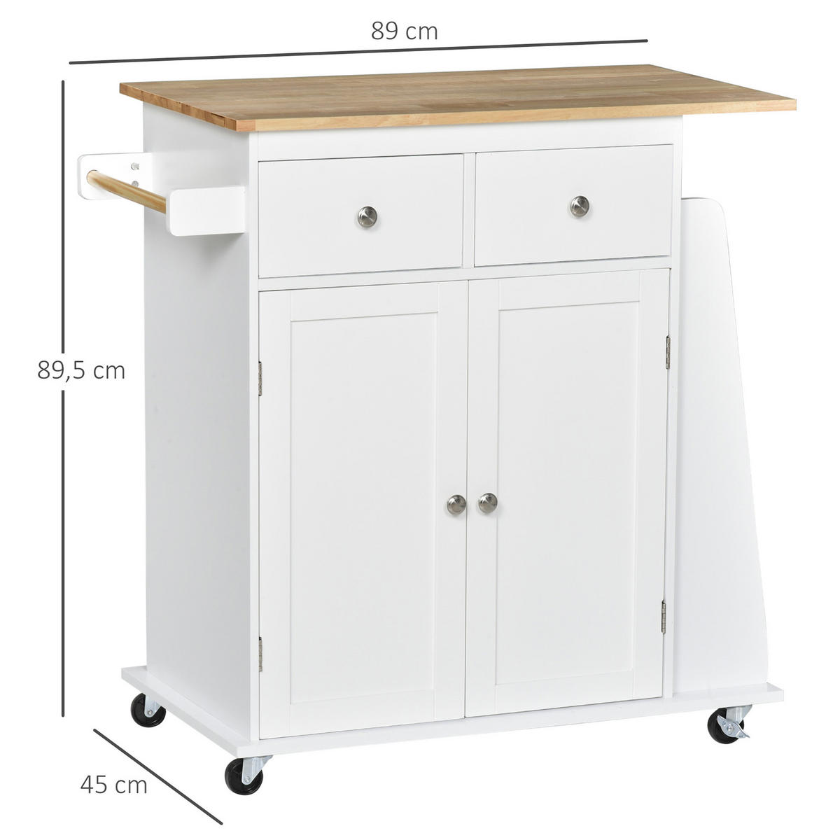 KÜCHENINSEL Weiß 1 Stück - Weiß, Holzwerkstoff (45/89.5/89cm) - GiPP