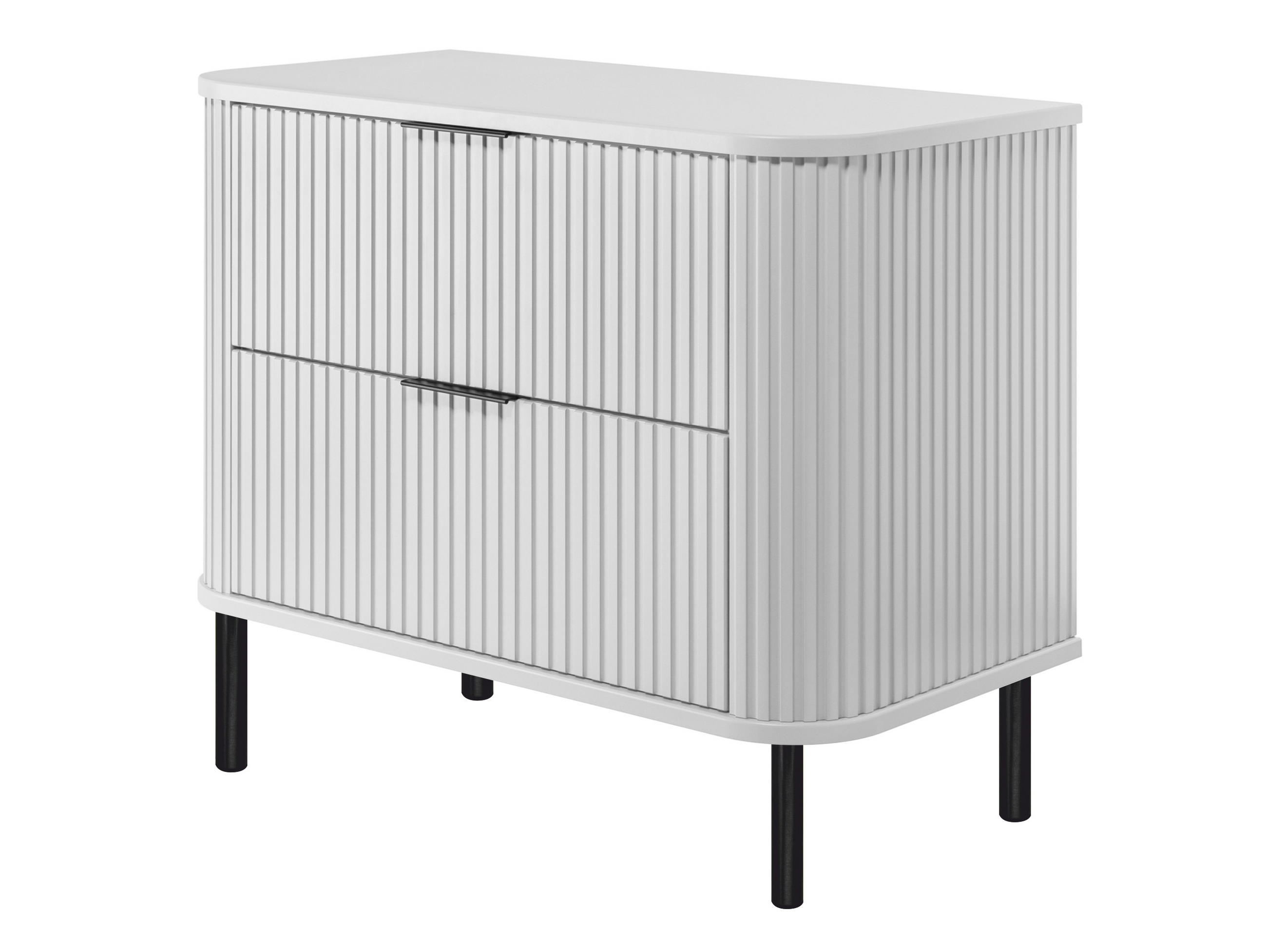BADEZIMMERSCHRANK : Farbe Weiß, Griff schwarz, Füße schwarz, 80 x 41,5 x 66,7 cm - Schwarz/Weiß, Holzwerkstoff (80/66.7/41.5cm) - 3XE LIVING