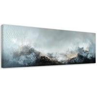 LEINWANDBILD Industrielle Abstraktionskomposition in Grautönen 120x40cm - Blau, Textil (120/40cm) - Feeby