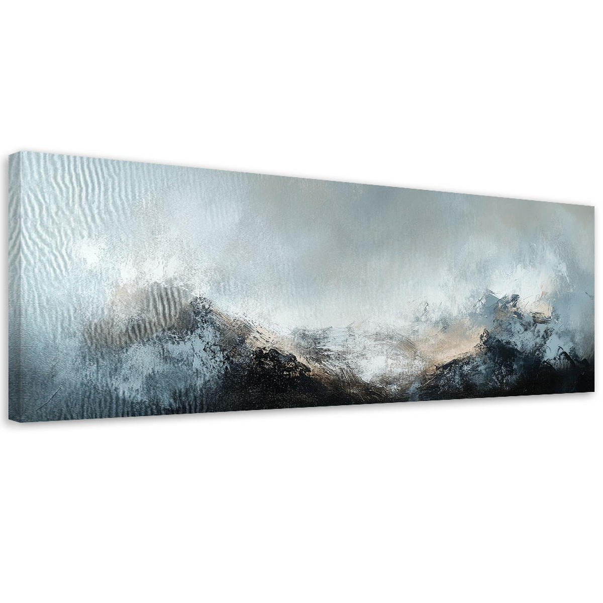 LEINWANDBILD Industrielle Abstraktionskomposition in Grautönen 120x40cm - Blau, Textil (120/40cm) - Feeby