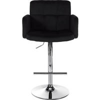 BARHOCKER 2er Set Sutun Samt Schwarz Silber - Schwarz, Textil/Metall (60/93/56cm) - DELUKE