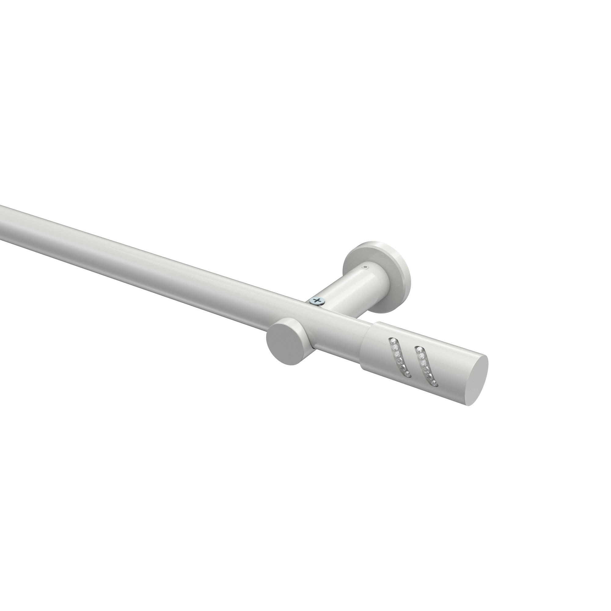 GARDINENSTANGEN-SET Platon Zoena 120 cm, 1-läufig (ohne Ringe), 20 mm Ø Weiß - Weiß, Metall (120cm) - INTERDECO