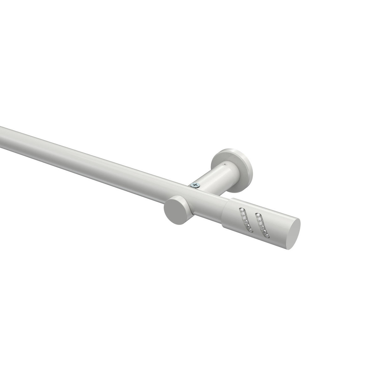 GARDINENSTANGEN-SET Platon Zoena 520 cm (geteilt in 4 x 130 cm), 1-läufig (ohne Ringe), 20 mm Ø Weiß - Weiß, Metall (520cm) - INTERDECO
