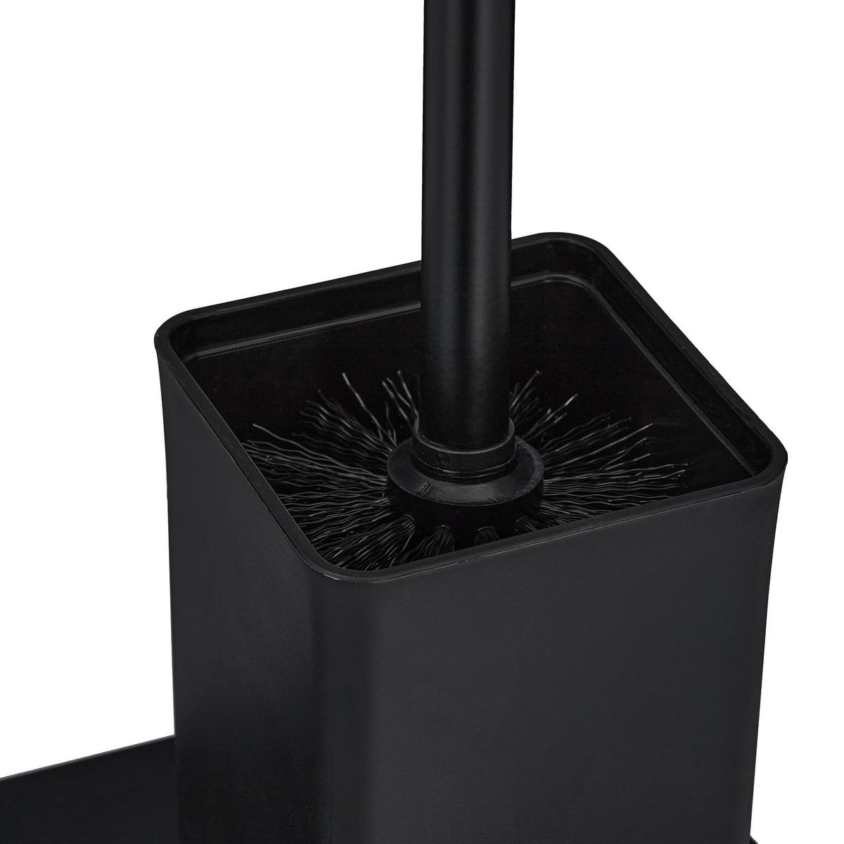 WC-GARNITUR - Schwarz, Holz/Metall (22/64.5/18cm) - Relaxdays
