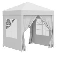 PAVILLON Inklusive Heringe, Abspannseile & Tragetasche - Weiß, Metall (200/240/200cm) - ComfortXL
