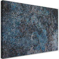 WANDBILD vintage oriental mandala - Blau, Textil (60/40cm) - Feeby