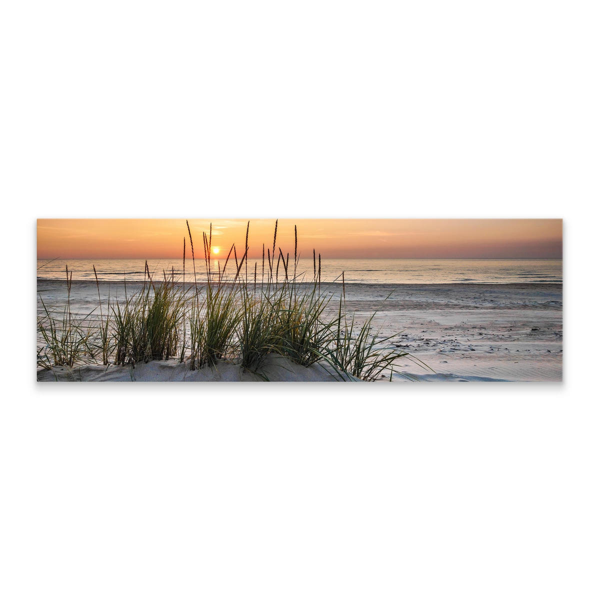 PANORAMABILD Strand Meer Landschaft 3D 145/45 cm - Beige/Orange, Textil (145/45cm) - Muralo