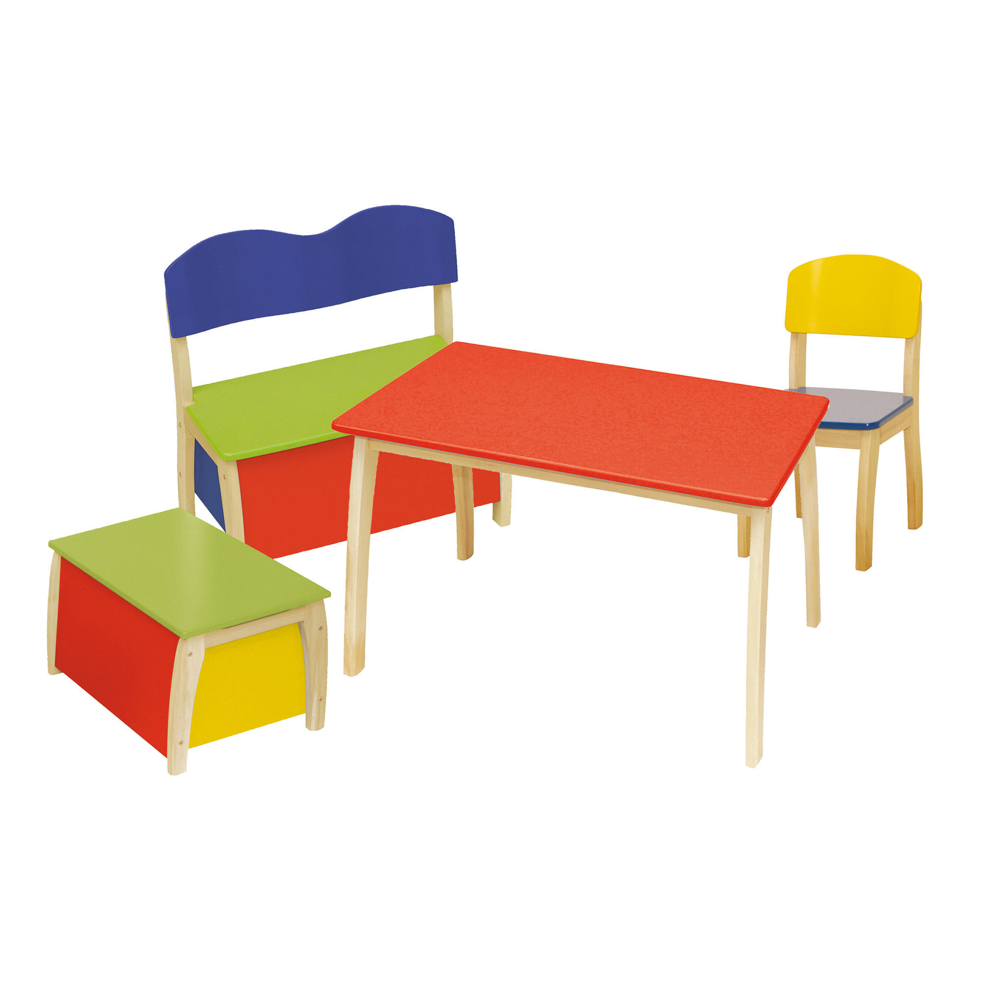 KINDERTISCH - Rot/Naturfarben, Holzwerkstoff (76/56/52cm) - Roba