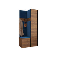 MOBILIER PENTRU HOL Orion XXIV - albastru/culoare lemn de nuc, material plastic/compozit lemnos (82/186/46cm) - MIRJAN24