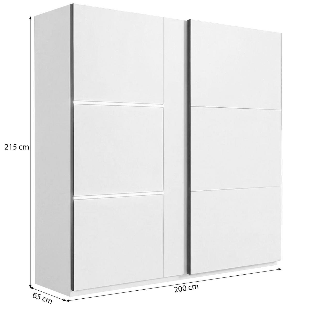 SKŘÍŇ S POSUVNÝMI DVEŘMI Travis s posuvnými dveřmi, 2 dveře a LED osvětlení, 200 cm, kašmír - kašmírová, kompozitní dřevo (200/215/65cm) - Beautysofa